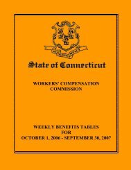 Weekly Benefits Tables for October 1, 2006 - State of Connecticut ...