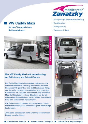 Der VW Caddy Maxi mit Heckeinstieg - mobilcenter Zawatzky