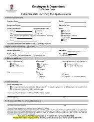 CSU $55 Application Fee Waiver Form