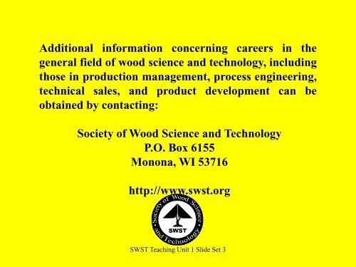 Wood Identification - Society of Wood Science and Technology