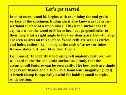 Wood Identification - Society of Wood Science and Technology