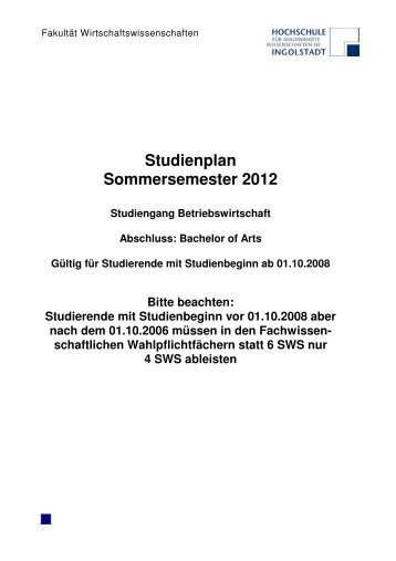 SS 12 - Hochschule Ingolstadt