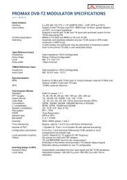 PROMAX DVB-T2 MODULATOR SPECIFICATIONS - Polystar