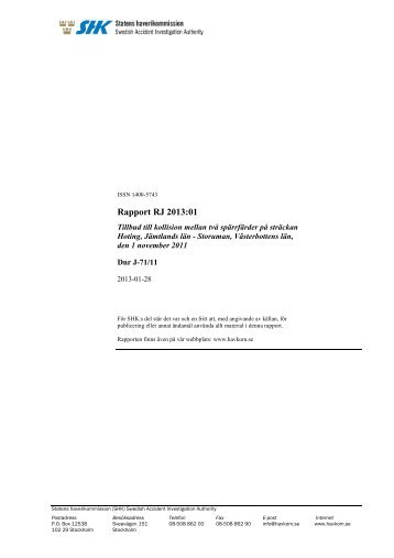 hÃ¤r - Statens Haverikommission