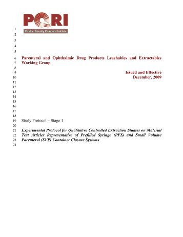 Study Protocol - Stage 1 (PDF) - PQRI
