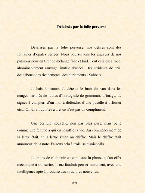 FRANCK LOZAC'H MILLE POÈMES EN PROSE