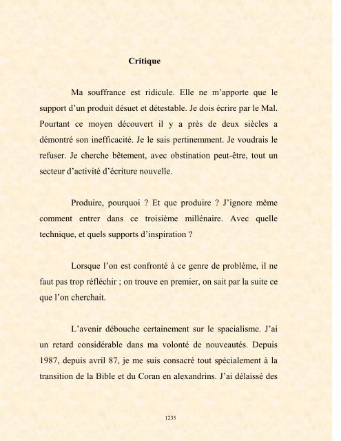 FRANCK LOZAC'H MILLE POÈMES EN PROSE