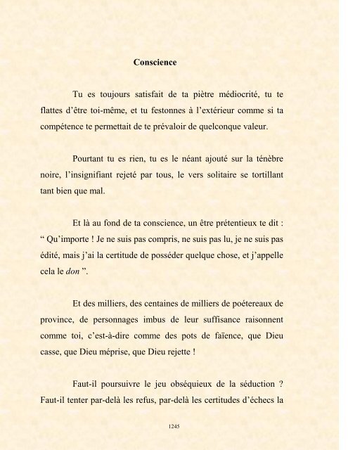 FRANCK LOZAC'H MILLE POÈMES EN PROSE