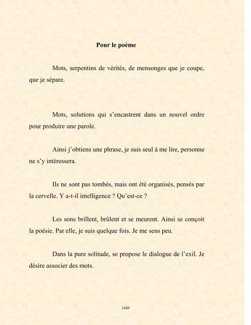 FRANCK LOZAC'H MILLE POÈMES EN PROSE