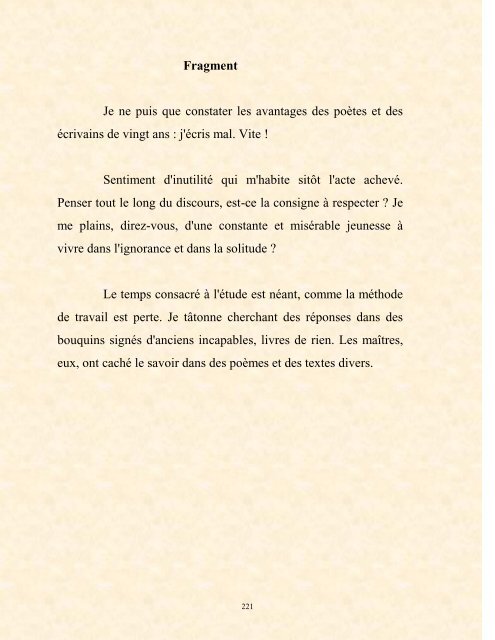 FRANCK LOZAC'H MILLE POÈMES EN PROSE