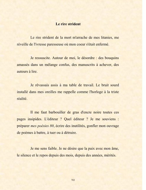 FRANCK LOZAC'H MILLE POÈMES EN PROSE