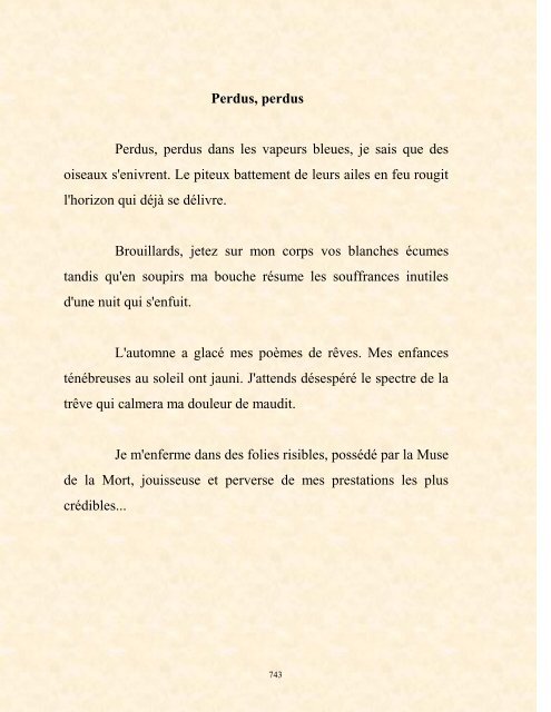 FRANCK LOZAC'H MILLE POÈMES EN PROSE