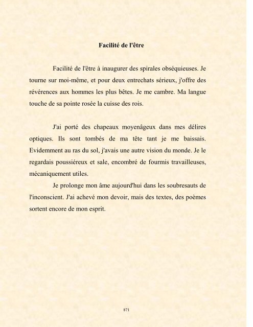 FRANCK LOZAC'H MILLE POÈMES EN PROSE