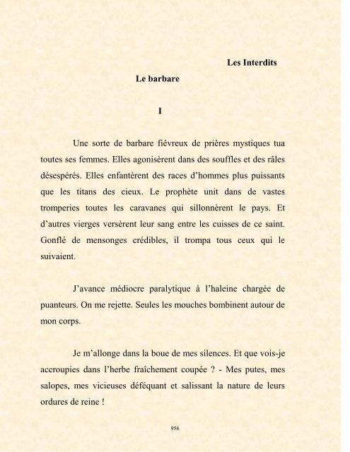 FRANCK LOZAC'H MILLE POÈMES EN PROSE