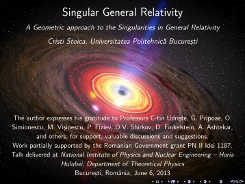 Singular General Relativity - Theory.nipne.ro