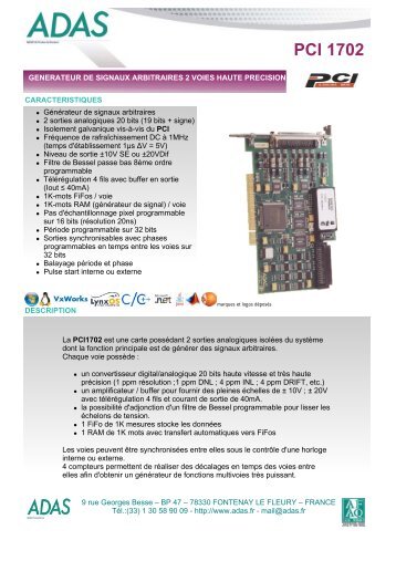 PCI 1702 - ADAS