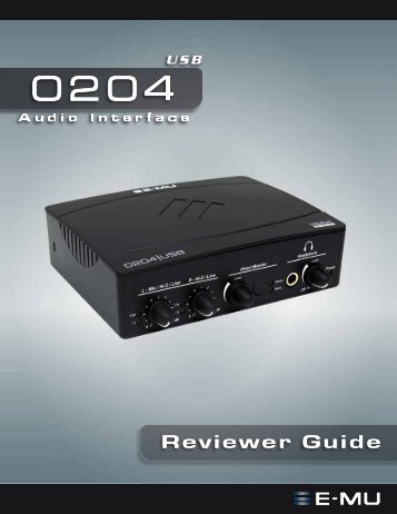 E-MU 0204 Review Guide - Creative