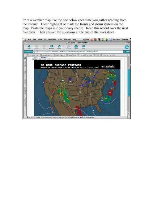 Meteorology Lab Exercise: 5-Day Weather Log and Weather Patterns