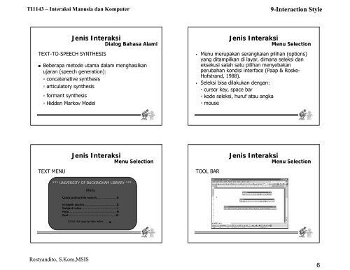 9-Interaction Style Jenis Interaksi