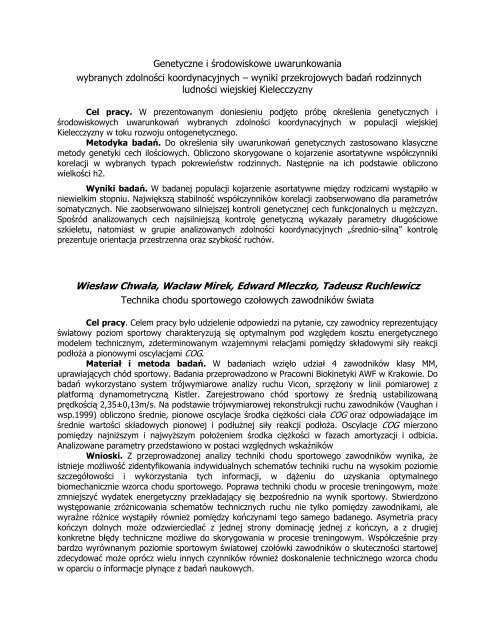 Antropomotoryka 38-2007 - Akademia Wychowania Fizycznego w ...