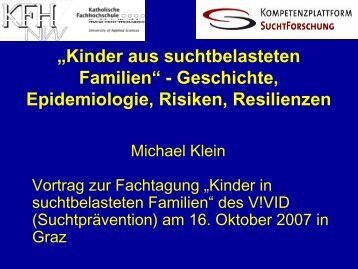 âKinder aus suchtbelasteten Familienâ - Geschichte ... - Vivid