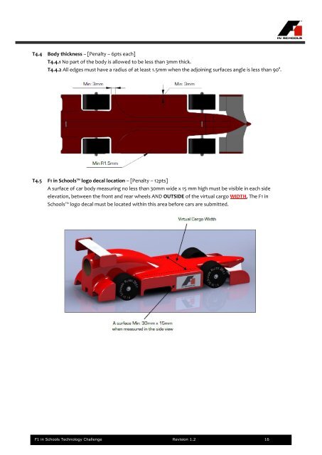 Download the F1 in Schools Rules and Regulations Formula One Car