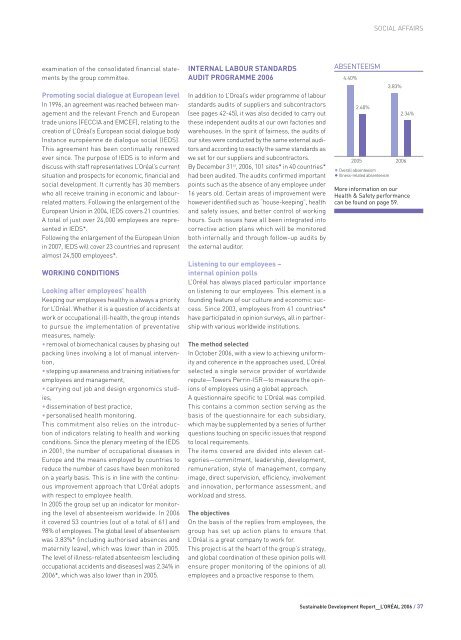 2006 SUSTAINABLE DEVELOPMENT REPORT