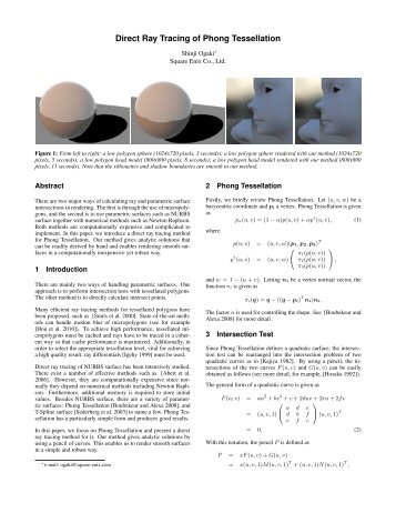 Direct Ray Tracing of Phong Tessellation - SQUARE ENIX