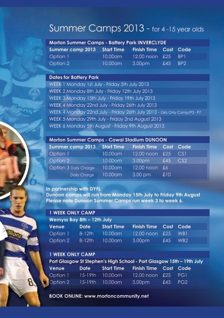 Morton Summer Camps 2013 Brochure - Greenock Morton ...