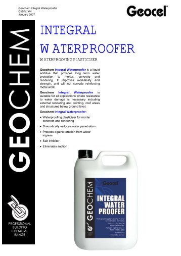 INTEGRAL WATERPROOFER - Geocel