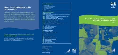 What is the NHS Knowledge and Skills Framework (KSF)?