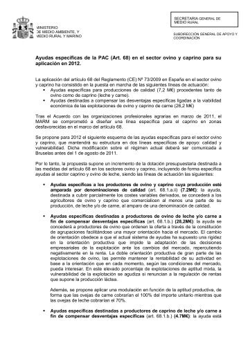 Ayudas especÃ­ficas de la PAC (Art. 68) en el sector ovino y caprino ...