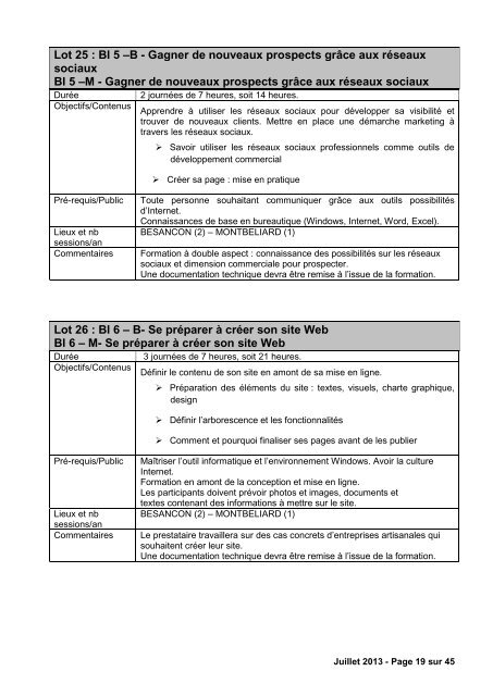 cahier des charges - Chambre de mÃ©tiers et de l'artisanat du Doubs