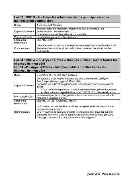 cahier des charges - Chambre de mÃ©tiers et de l'artisanat du Doubs