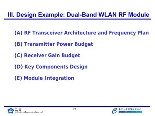 Physical-Layer RF Design of Dual-Band 802.11 WLAN - WOCC ...