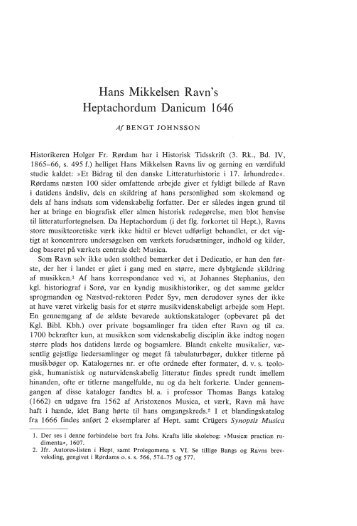 Hans Mikkelsen Ravn's Heptachordum Danicum 1646 - dym.dk