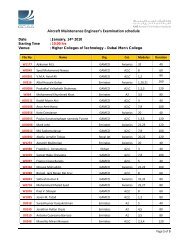 Aircraft Maintenance Engineer's Examination schedule