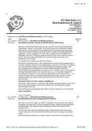 JFC Wehrheim e.V. Spielergebnisse B-Jugend