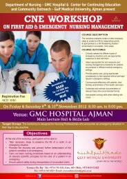 CNE WORKSHOP - Gulf Medical University