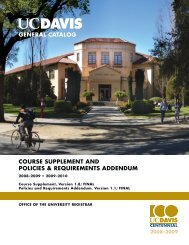 UC Davis 2008-2010 General Catalog Course Supplement and ...