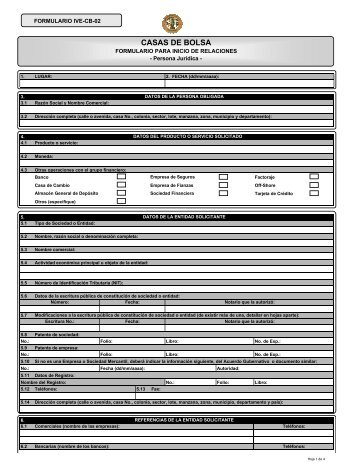 Persona JurÃ­dica - Bolsa de Valores Nacional