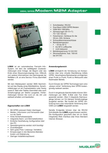 LOBIX - GSM/GPRS Modem M2M Adapter - Mugler AG