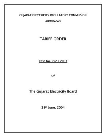 TARIFF ORDER - GERC