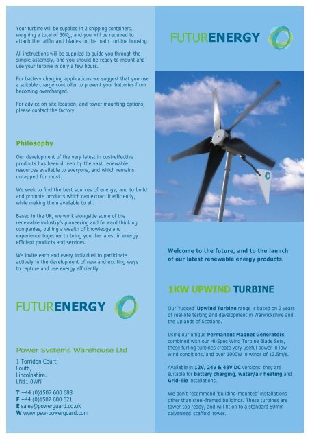 Futurenergy 1kW Wind Turbine - Powerguard