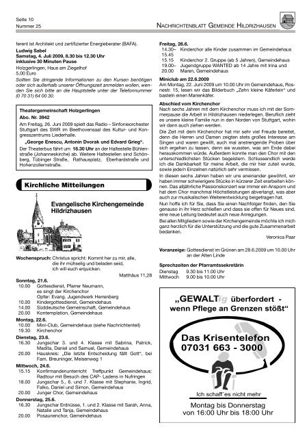 AOK-Radsonntag am 21. Juni 2009 Herzliche ... - Hildrizhausen