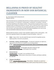 bellanina is proud of healthy ingredients in new our botanical cleanser