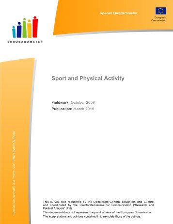 Eurobarometer survey on Sport and Physical Activity - Plan A+D