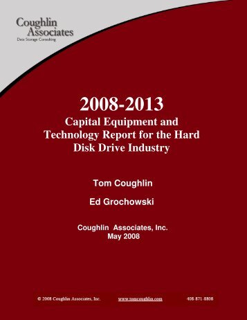 Capital Equipment and Technology Report for the Hard Disk Drive ...