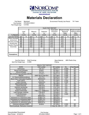 979-009-010R031 Material Declaration - NorComp