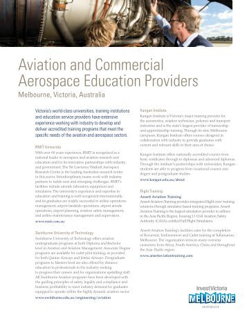 Aviation and Commercial Aerospace Education ... - Invest Victoria